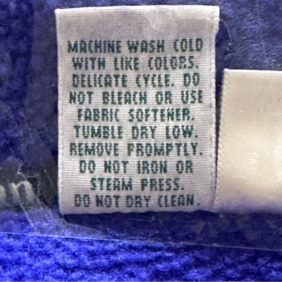 Vintage LL Bean Fleece Long Sleeve 1/4 Zip Size Small Purple Pullover High Neck - Picture 6 of 14